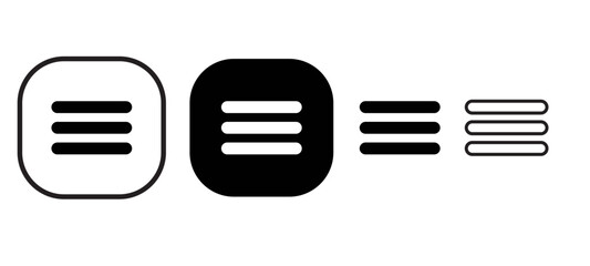 Menu Icon set. web menu icon. hamburger menu symbol Vector.