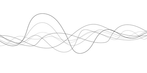 Abstract vector illustration of gray colored wave lines - vector background