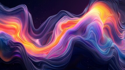 Blue orange futuristic flowing liquid background