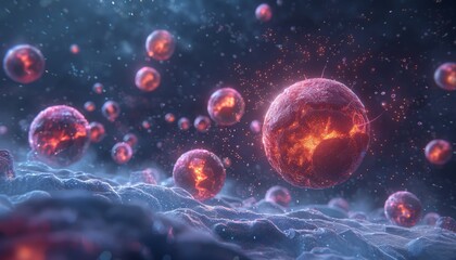 Naklejka premium Cellular regeneration is a vital area in bioengineering, with implications for regenerative medicine and healing