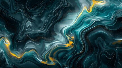 Obraz premium Blue orange futuristic flowing liquid background