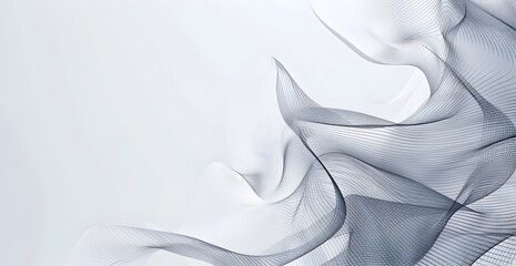 A white background with gray lines forming an abstract shape, representing the concept of digital technology and modern design in business presentation or marketing illustration. 