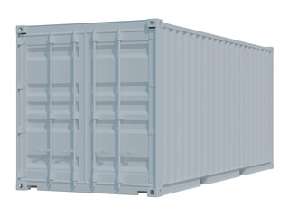 Shipping Container 3D white rendering isolated