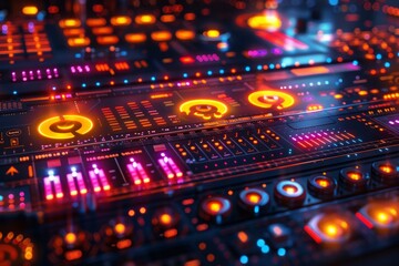 A close-up of a digital media player interface with interactive elements and vibrant colors, providing a dynamic  AI Generative.