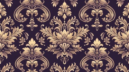 Fototapeta premium Luxurious Gold Floral Wallpaper Design