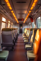 Fototapeta premium Interior of an urban commuter train.