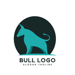 Simple animal logo concept of bull illustration