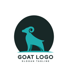 Simple animal logo concept of goat illustration