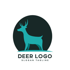 Simple animal logo concept of deer illustration