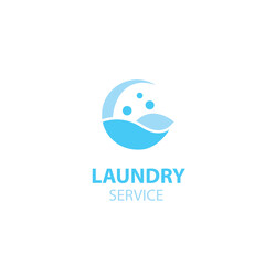 logo design laundry icon washing machine with bubbles for business clothes wash cleans modern template