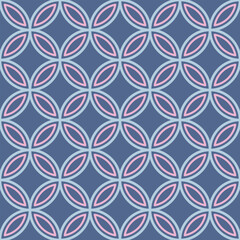Japanese Circle Petal Vector Seamless Pattern