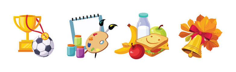 Back to School Item and Object Composition Vector Set