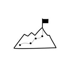 mountain climbing route icon