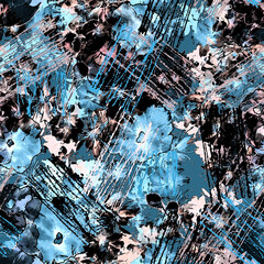 Watercolor graphic flowers. Field bouquet. fashion illustration. Orchid flowers, chamomile, cornflower, pansies, viola, field or garden flowers. Grand texture. Decorative floral pattern.