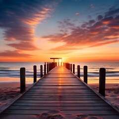 Obraz premium Sunset at the pier