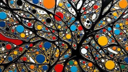  Abstraktion Expressives Patchwork 16x9. Hintergrund für das Design 3.