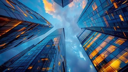 Modern architectural glass facade