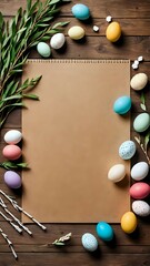 Abstraktion Leeres Blatt für Ostergrüße 9x16. Hintergrund für das Design 3.