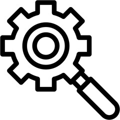 setting, gear, lense, search, tool Icon