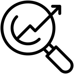 graph, growth, lense, search, tool Icon