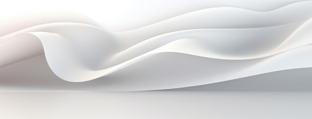 Obraz premium Abstract white wave background with smooth lines, minimalist designs, modern presentations, sleek websites, and clean digital artworks. Perfect for creating white geometric abstract background