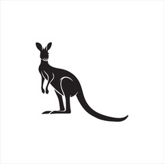 Kangaroo silhouette icon. Vector image