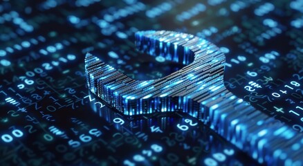 Digital Wrench Symbol on Binary Code Background