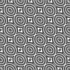 Minimal ornamental background with abstract shapes. Black and white texture. Simple abstract ornament background. Dark repeat design for decor, fabric, cloth.