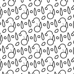 Minimal ornamental background with abstract shapes. Black and white texture. Simple abstract ornament background. Dark repeat design for decor, fabric, cloth.