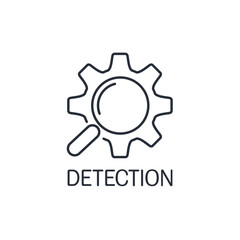 Detection mechanism . Vector linear icon isolated on white background.
