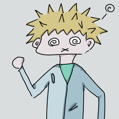 Characteristics of a person who is drunk and dizzy.