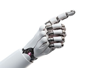 cyborg robotic hand pointing his finger - 3D rendering isolated