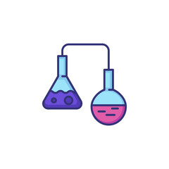 Glass vials line icon. Science, biology, investigation. Science concept. Vector illustration for topics like science, investigation, biology
