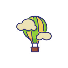 Hot air balloon line icon. Adventure, freedom, inspiration. Travel concept. Vector illustration can be used for topics like tourism, recreation, transport