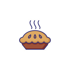 Hot pie line icon. Sweet pie, baked, homemade. Cuisine concept. Vector illustration can be used for topics like traditional food, recipe, meal