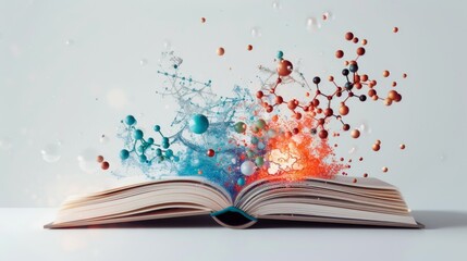 Open science book with detailed illustrations High quality images