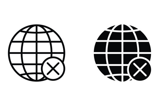 No wire internet connection. Wifi disconnected icon. No signal. Vector graphic illustration. for your web site design, logo, app, UI Vector design. User icon, silhouette isolated on white background.