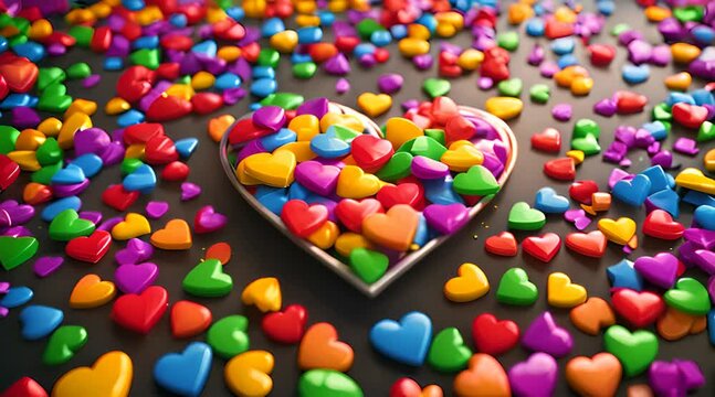 Gay Pride Month Love. Rainbow Heart Graphic