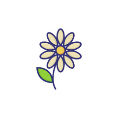 Single flower line icon. Gerber, petals, decoration. Spring concept. Vector illustration can be used for topics like garden, flora, nature