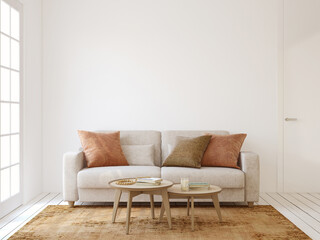 Modern living-room interior. 3d render.