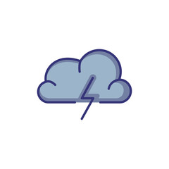 Thundercloud with lightning line icon. Weather, nature, environment. Weather concept. Vector illustration can be used for topics like environment, ecology, weather forecast.