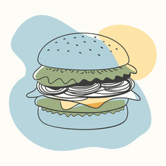 vector illustration of hamburger