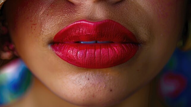 Lips of a young Cuban woman