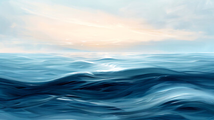 Obraz premium Abstract painting of vast water. Generative by AI