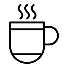 Hot Coffee Vector Line Icon Design