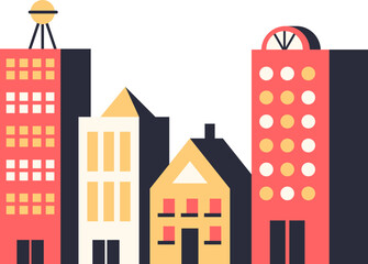 Fototapeta premium City Building Illustration Element