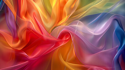 Obraz premium Abstract colorful background with flowing lines and curves, vibrant colors, soft lighting, and a sense of movement. Abstract design wallpaper for artistic expression or creative projects. The design f