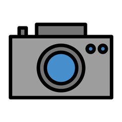 camera icon color or logo illustration outline black style	
