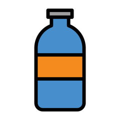 bottle icon color or logo illustration outline black style	
