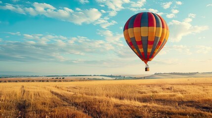 Hot Air Balloons Soaring Over Scenic Landscape